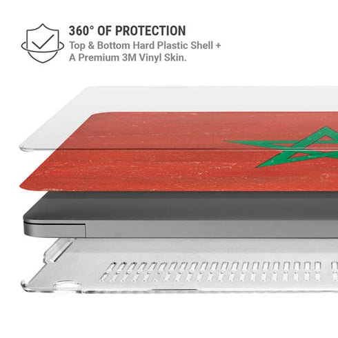 Morocco Flag Distressed MacBook Pro 14in (2021-24) Case plus Skin